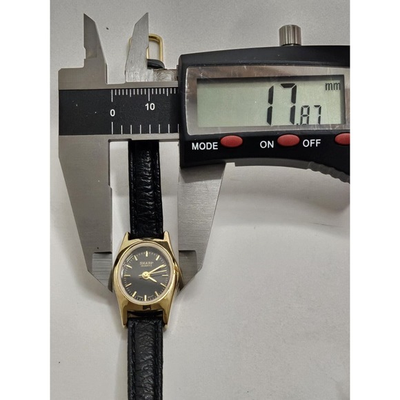 Rare Vintage Sharp Ladies Watch Gold Tone Water Resist Leather New Battery - Picture 6 of 10